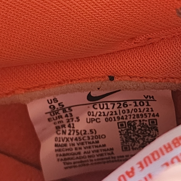 Nike Orange and White Sneakers - Picture 4 of 4